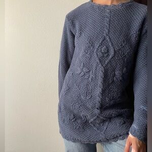 Vintage Erika chunky floral knit sweater